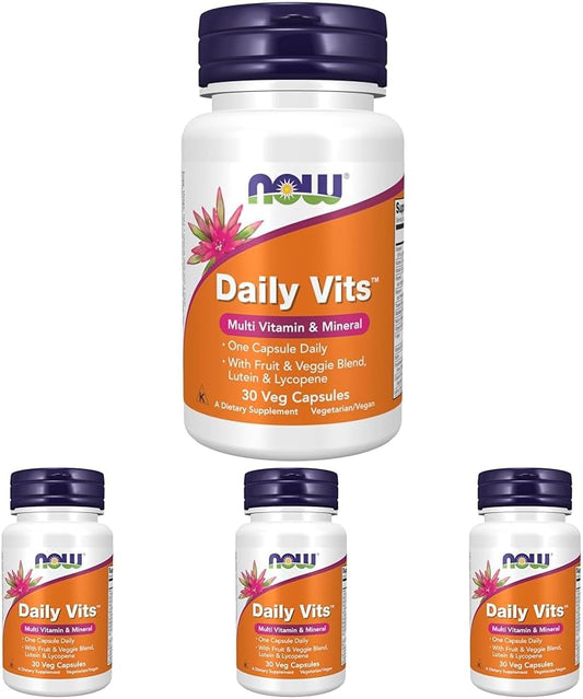 NOW Foods Daily Vits™ with Fruit & Veggie Blend, Lutein, Lycopene - 120 Veg Capsules
