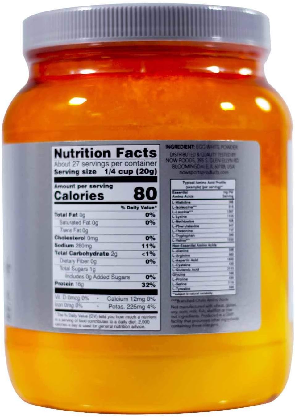 NOW Foods Eggwhite Protein, 2-Pack of 1.2 lbs - Natural Source of Protein for Muscle Recovery and Growth