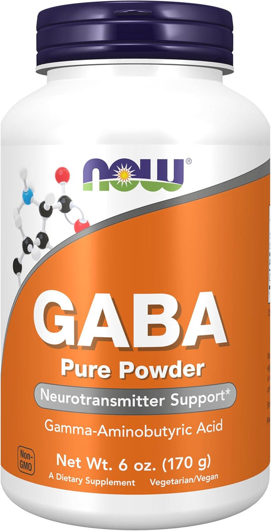 NOW Foods GABA Powder - Neurotransmitter Support Supplement, 6-Ounce Jar