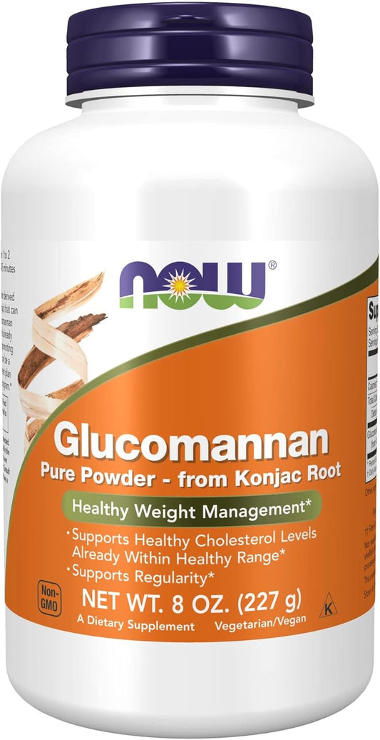 NOW Foods Glucomannan Pure Powder Supplement for Regularity and Weight Management - 8 Ounce Pack