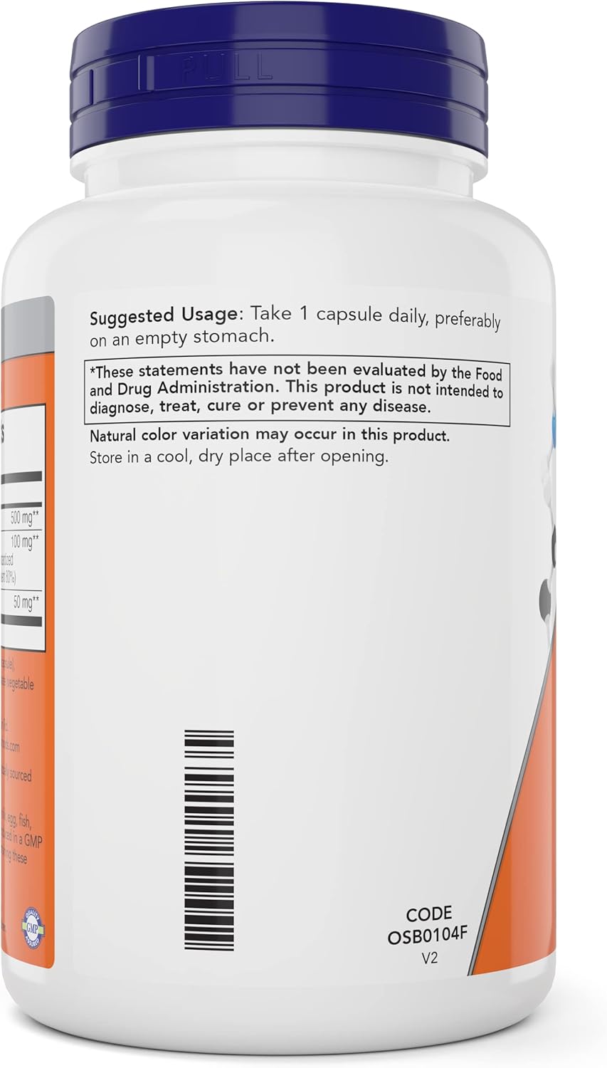 NOW Foods Glutathione 500mg Vegan Capsules with Milk Thistle & Alpha Lipoic Acid - GSH Supplement