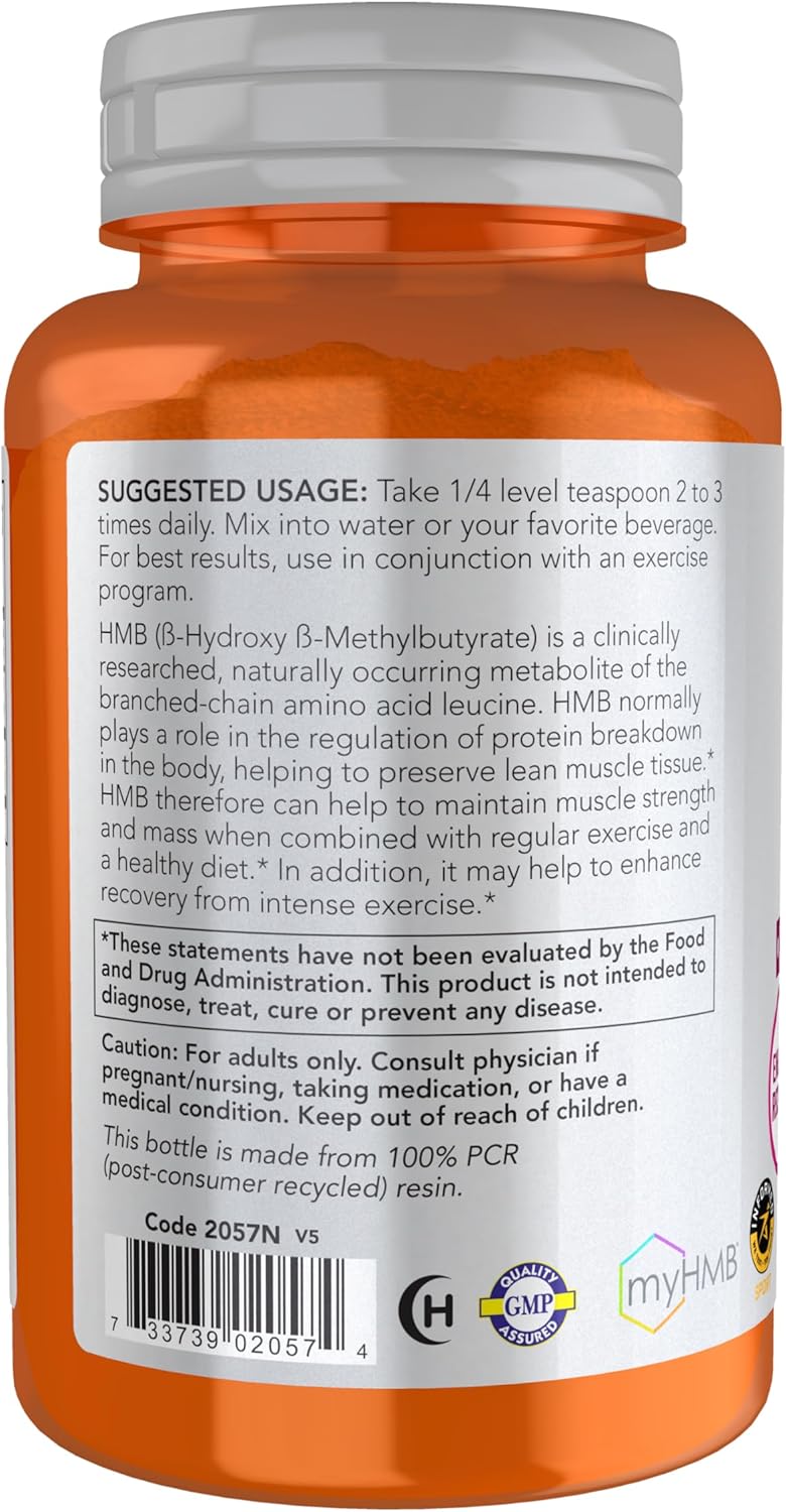 NOW Foods HMB Powder for Sports Recovery, 90 Grams - Sports Nutrition Supplement
