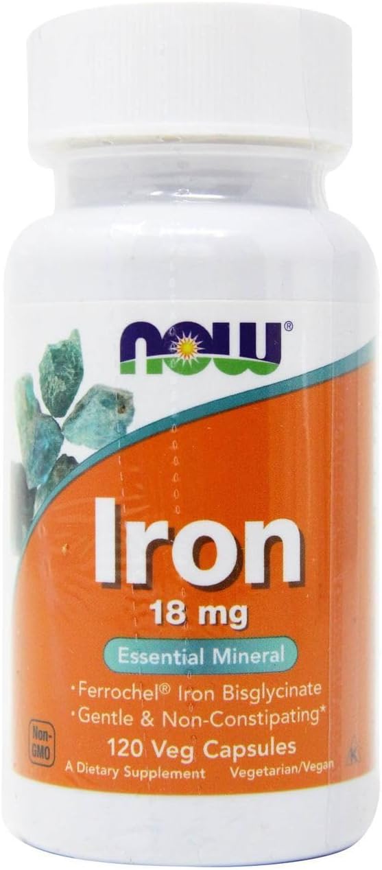 Now Foods Iron Ferrochel 18mg, 240 Vcaps - Pack of 2 - High Absorption Iron Supplement