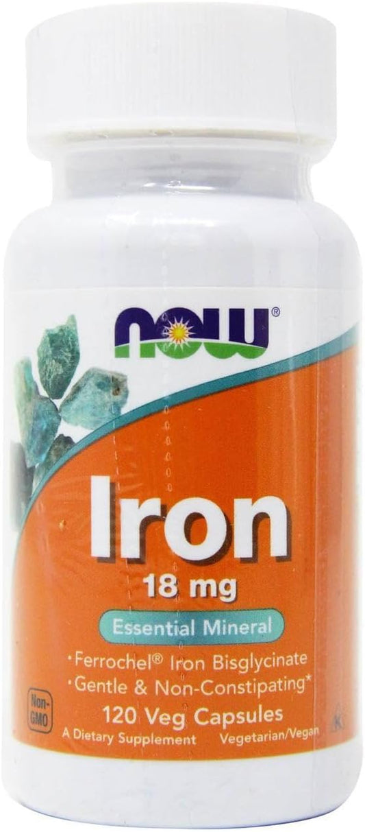 Now Foods Iron Ferrochel 18mg, 240 Vcaps - Pack of 2 - High Absorption Iron Supplement