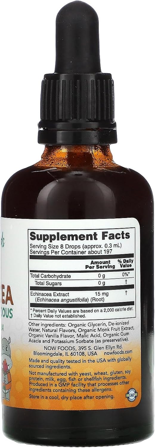NOW Foods Kids Liquid Echinacea with Dropper - 2 Fl Ounce - Immune System Support for Kids