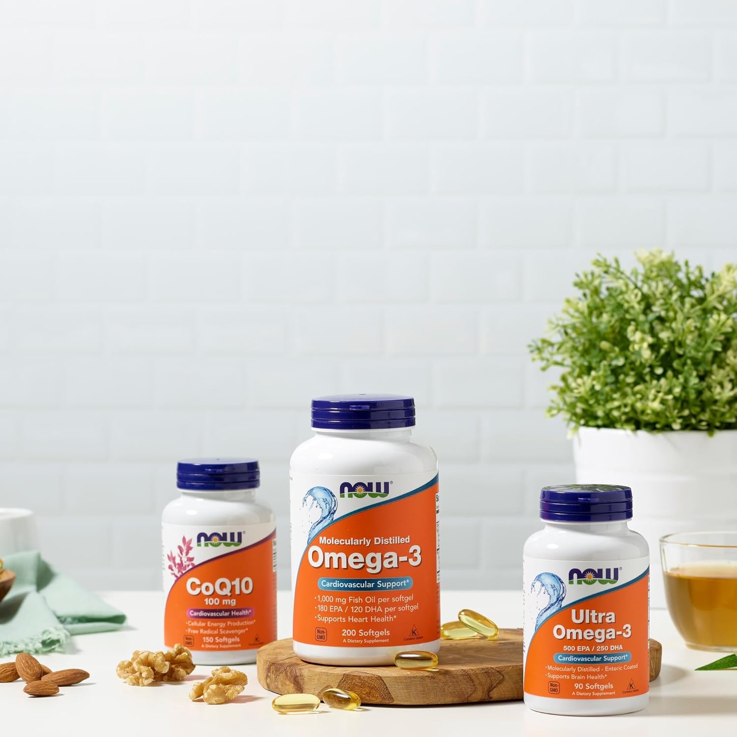 NOW Foods Omega-3 EPA/DHA Supplements, Molecularly Distilled, Cardiovascular Support - 200 Softgels