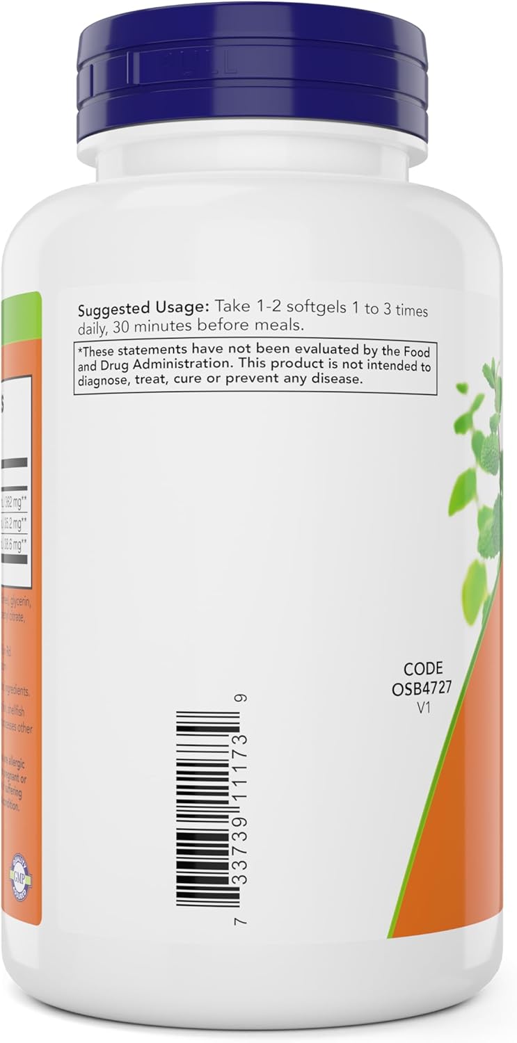NOW Foods Peppermint Gels with Ginger and Fennel Oil, 150 Enteric Coated Softgels