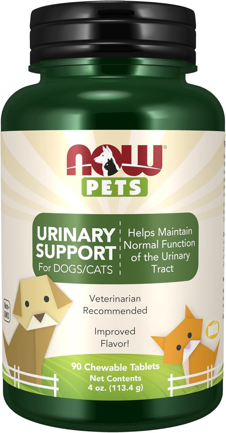 NOW Foods Pet Health Urinary Support Supplement for Cats and Dogs - 90 Chewable Tablets, NASC Certified