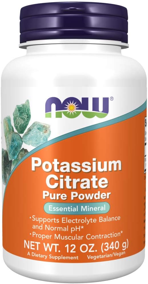 Now Foods Potassium Citrate Powder 12 Ounce - Pure Supplement for Electrolyte Balance and Muscle Function