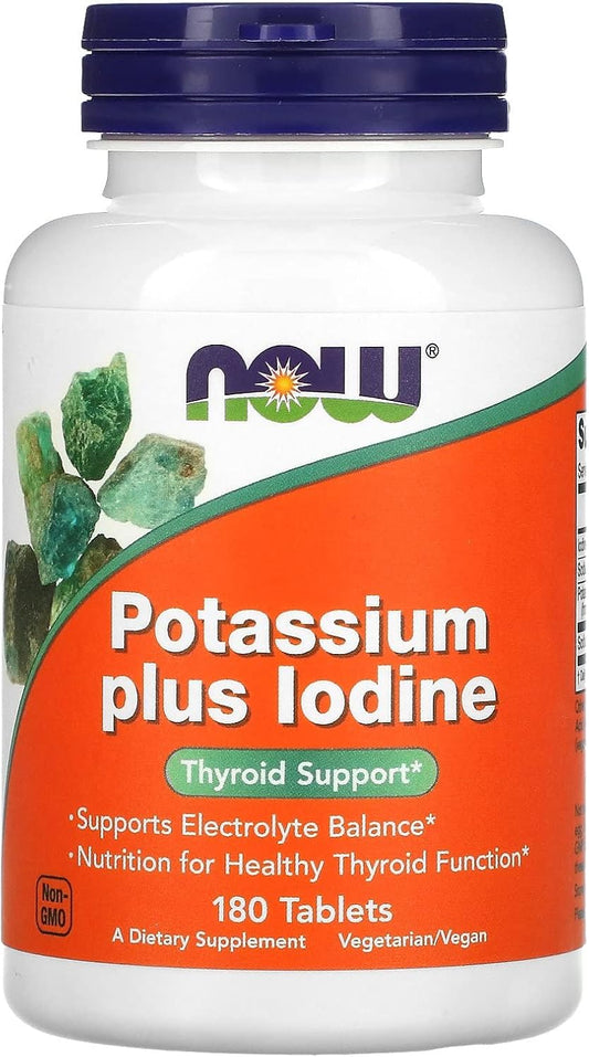 NOW Foods Potassium Iodide Supplement with 180 Tablets for Immune Support and Thyroid Health