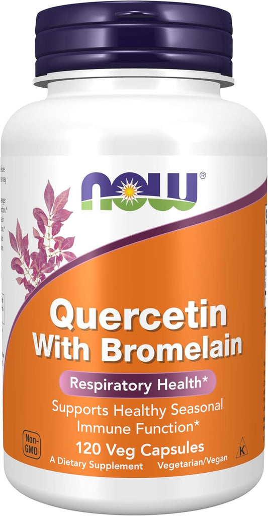 NOW Foods Quercetin with Bromelain Supplements for Immune Support - 120 Veg Capsules