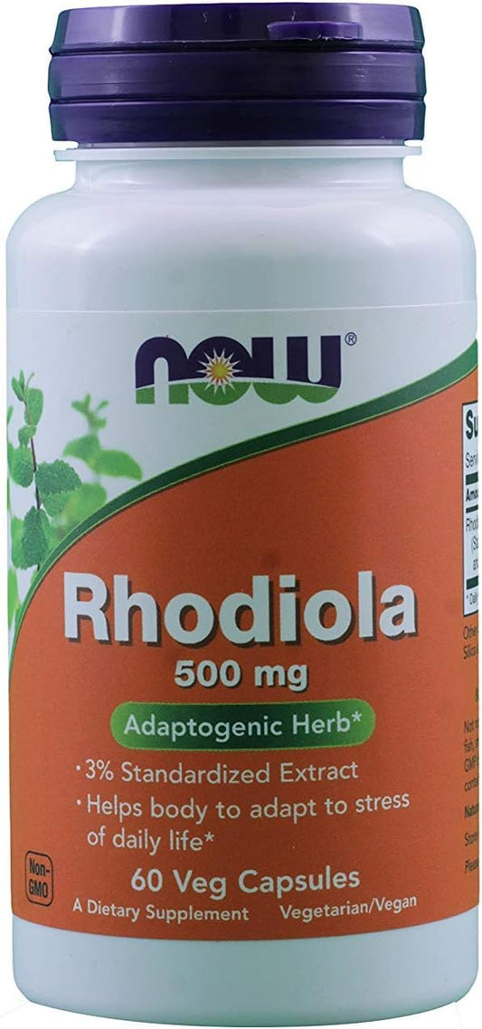 Now Foods Rhodiola Rosea Capsules - 60 Count, 500mg