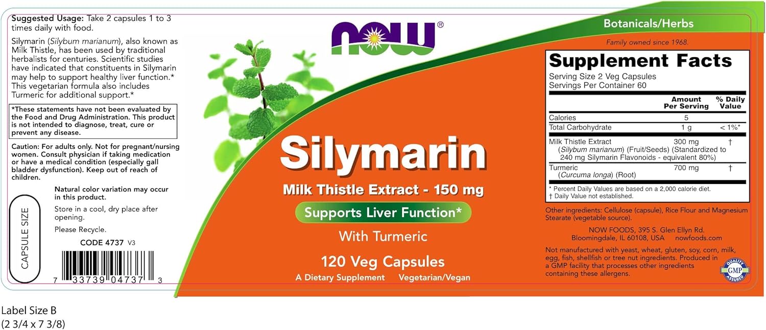 Now Foods Silymarin 150mg - 240 VCaps, Double Pack