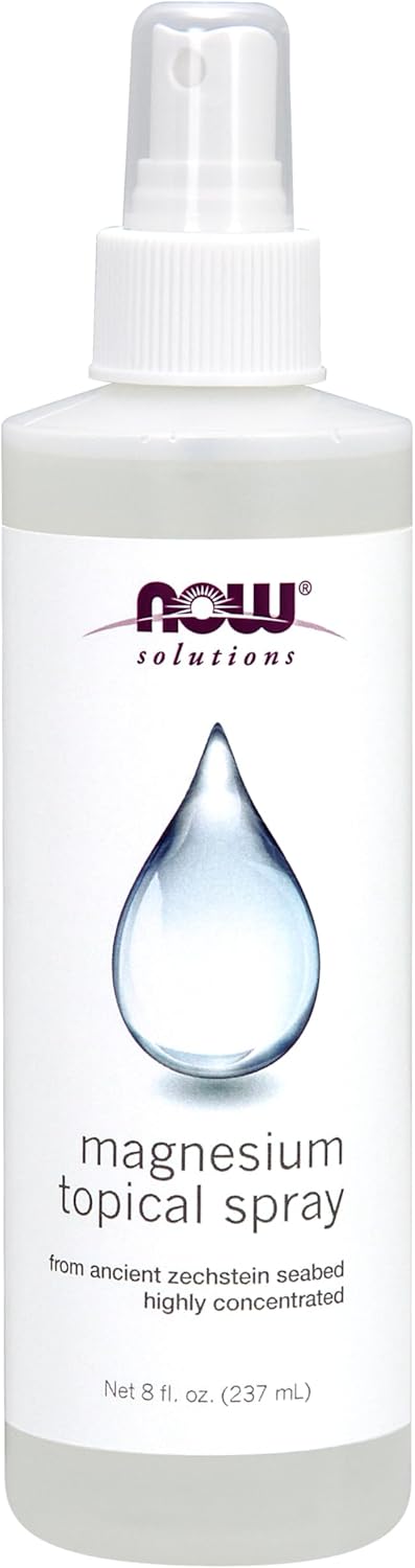 NOW Foods Solutions Magnesium Topical Spray - Highly Concentrated 8 Fl Oz - Ancient Zechstein Seabed Formula