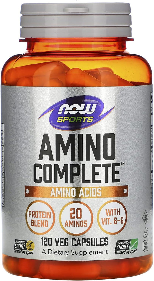 NOW Foods Sports Amino Complete - 120 Vegetarian Capsules, Essential Amino Acids Supplement