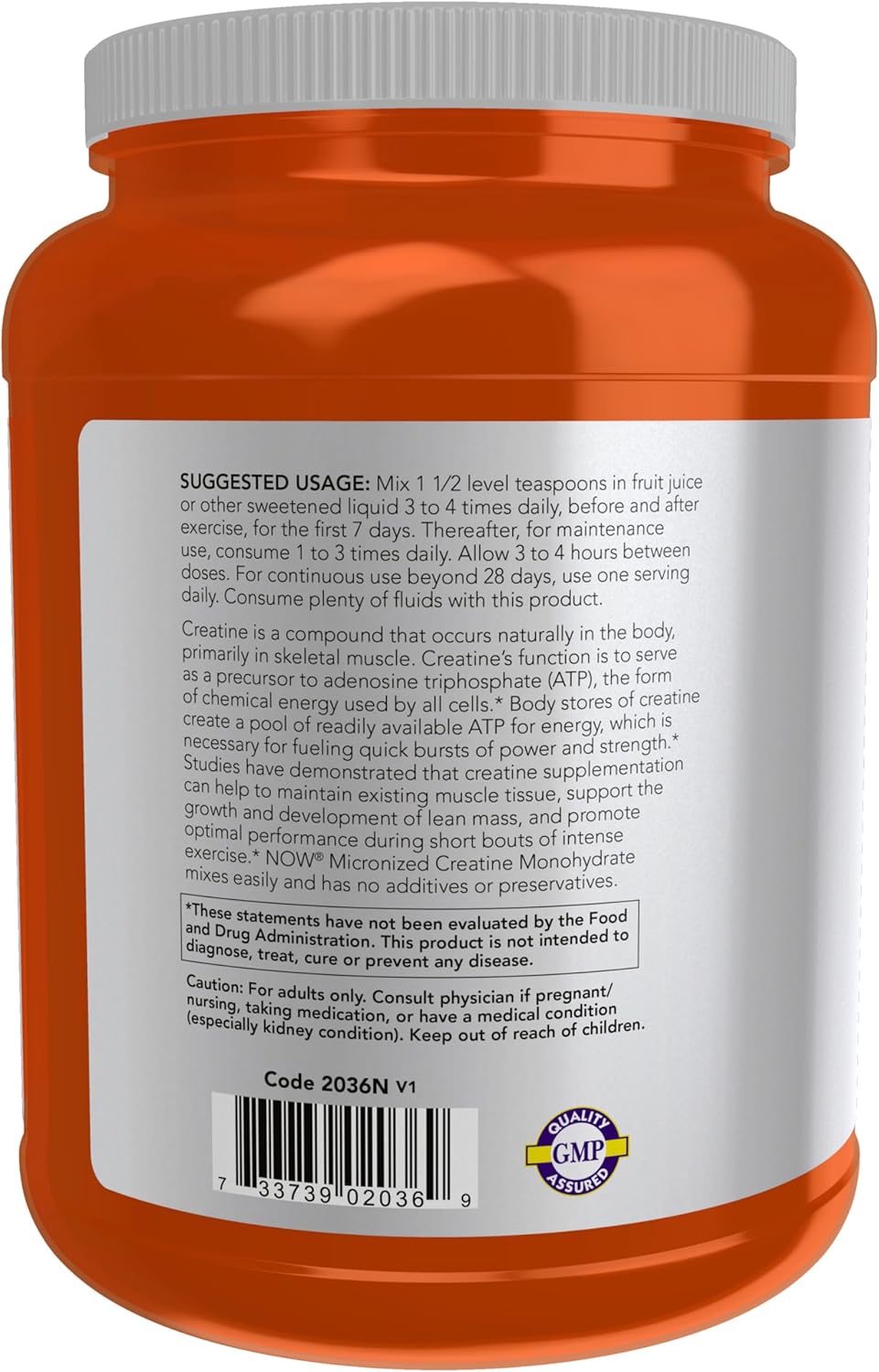 NOW Foods Sports Nutrition Micronized Creatine Powder - 500g for Mass Building and Energy Production - 1kg Size