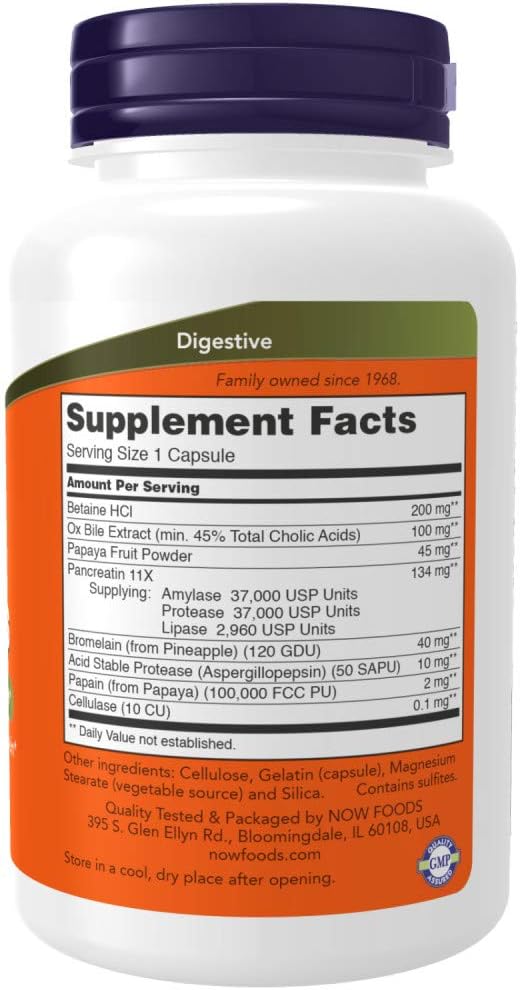 NOW Foods Super Enzymes 180 Capsules - Digestive Enzyme Supplement