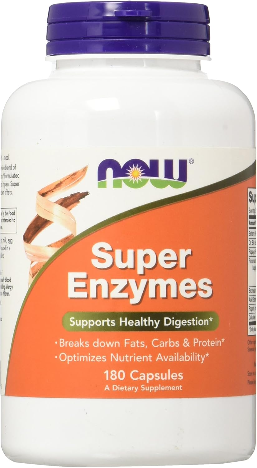 NOW Foods Super Enzymes 180 Capsules - Digestive Enzyme Supplement