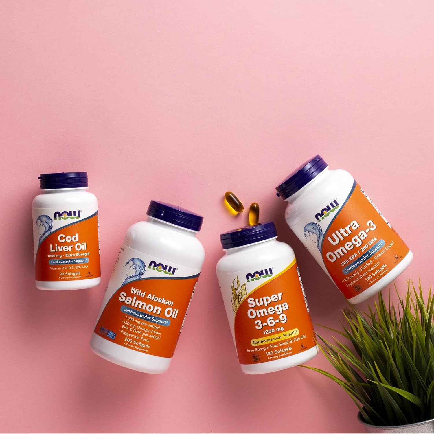 NOW Foods Super Omega 3-6-9 1200 mg Supplements - Fish, Borage, Flax Seed Oils - 180 Softgels