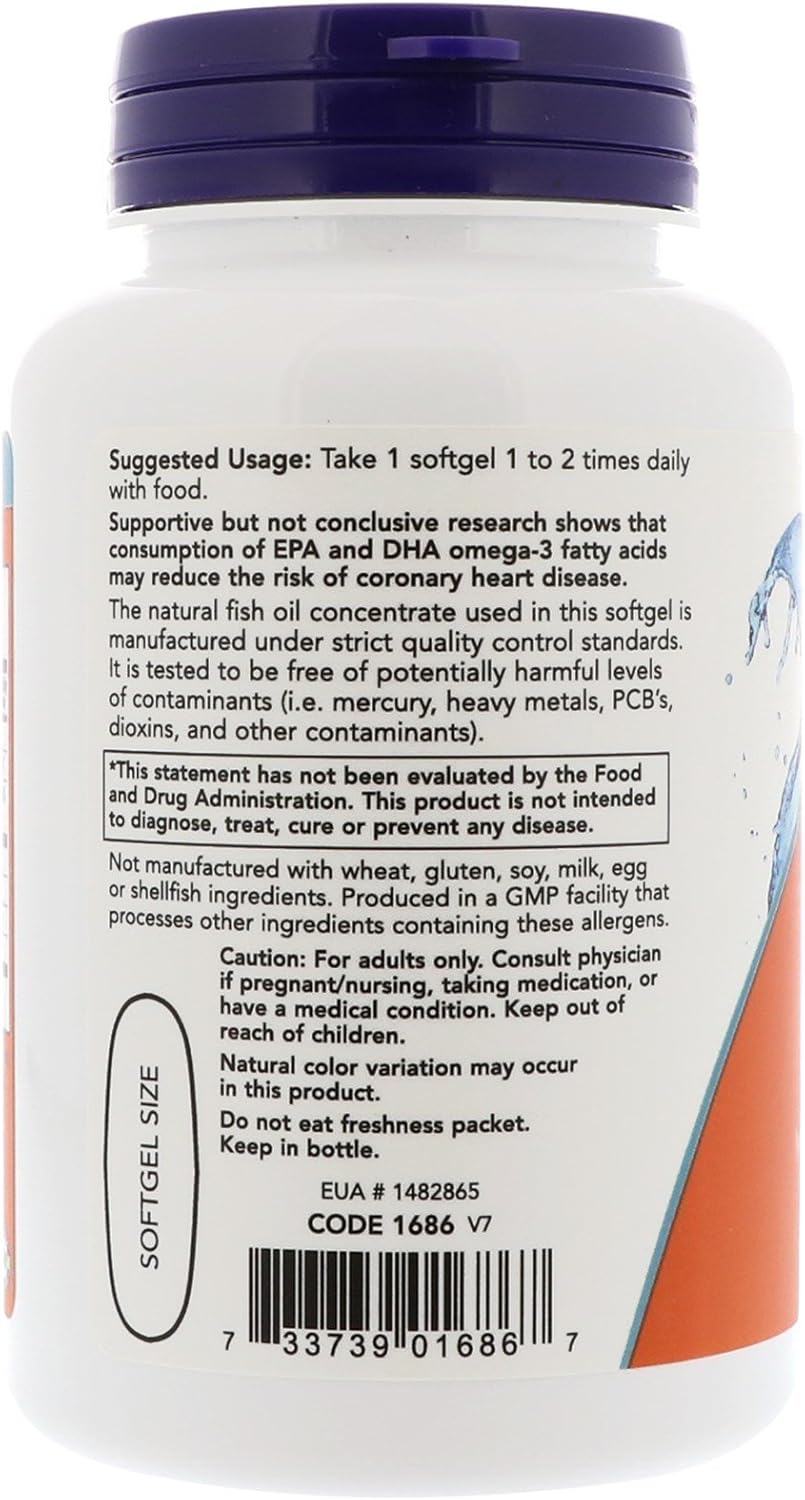 Now Foods Tri-3D Omega (3 Pack) - 330 EPA, 220 DHA, 90 Softgels - High-Quality Fish Oil Supplement