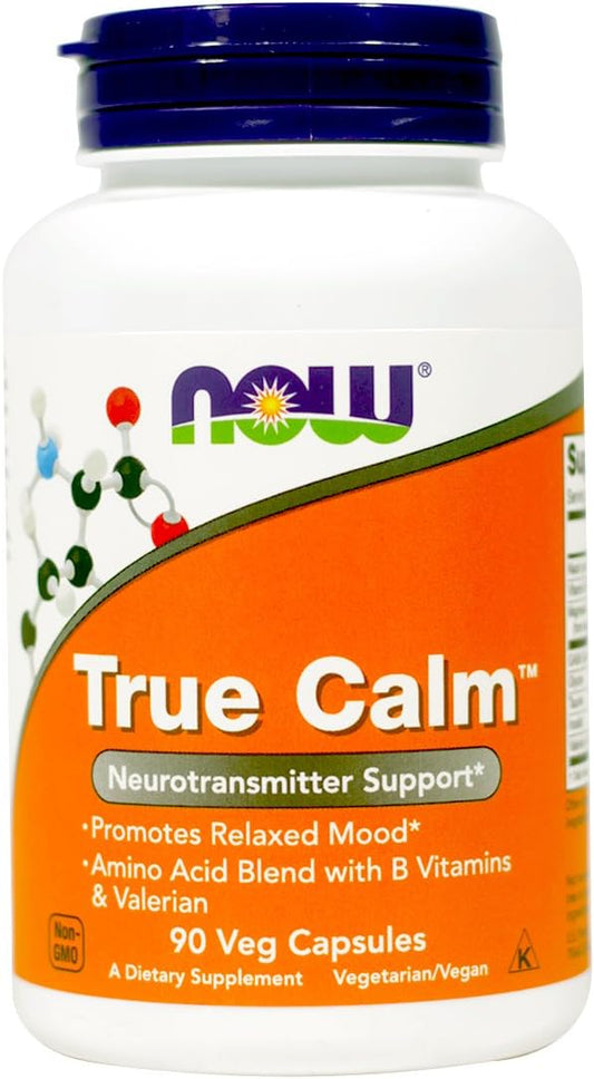 Now Foods True Calm Amino Relaxer 90 Veg Capsules - Twin Pack