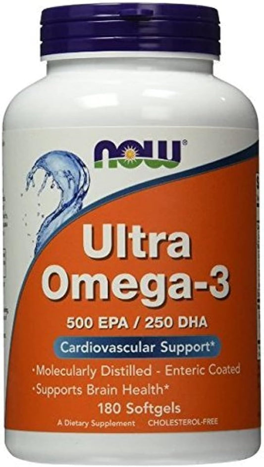 NOW Foods Ultra Omega-3 500 EPA/250 DHA Softgels - 360 Count (Pack of 2)