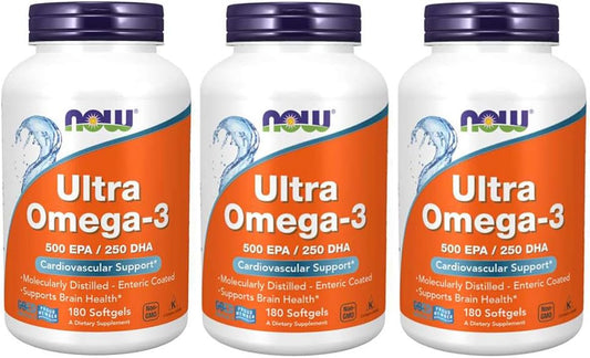 Now Foods Ultra Omega-3 Softgels, 3 Pack - 180 Count