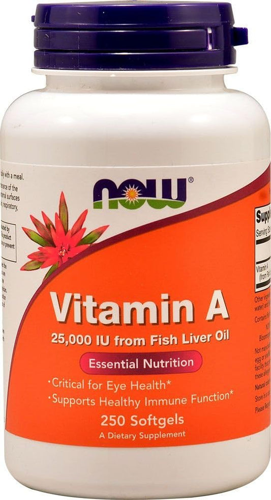 Now Foods Vitamin A Softgels - 25,000 IU, 250 Count (Pack of 3)