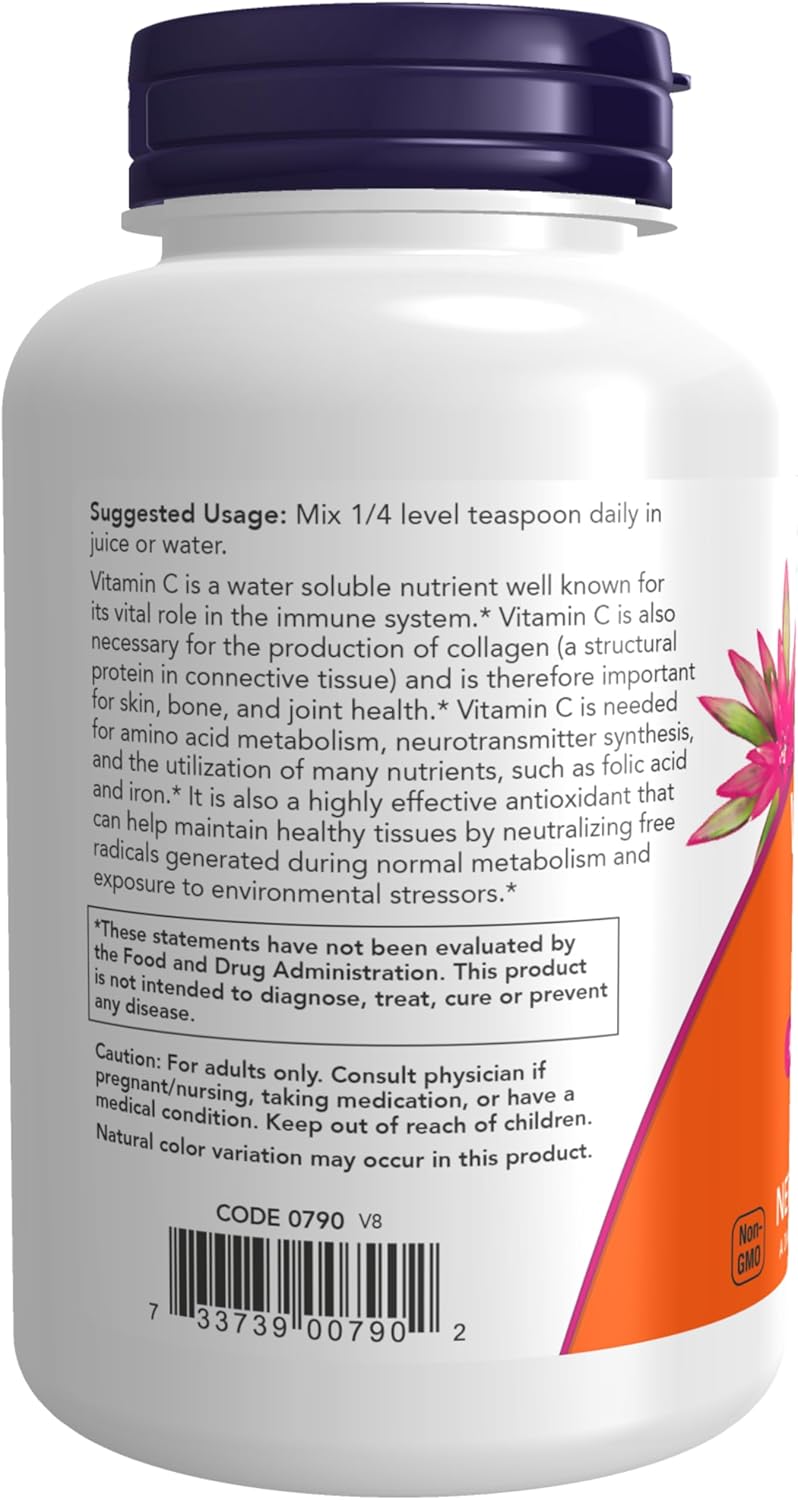 NOW Foods Vitamin C Crystals Powder - Antioxidant Protection - 8 oz Bottle