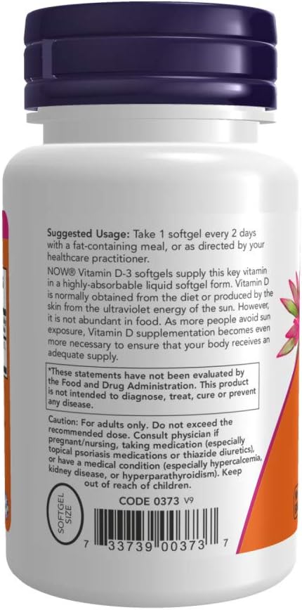 Now Foods Vitamin D3 5,000 IU Softgels - 2 Pack, 480 Count