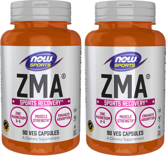 Now Foods ZMA 90 Capsules - Pack of 2 for Sleep Support and Muscle Recovery