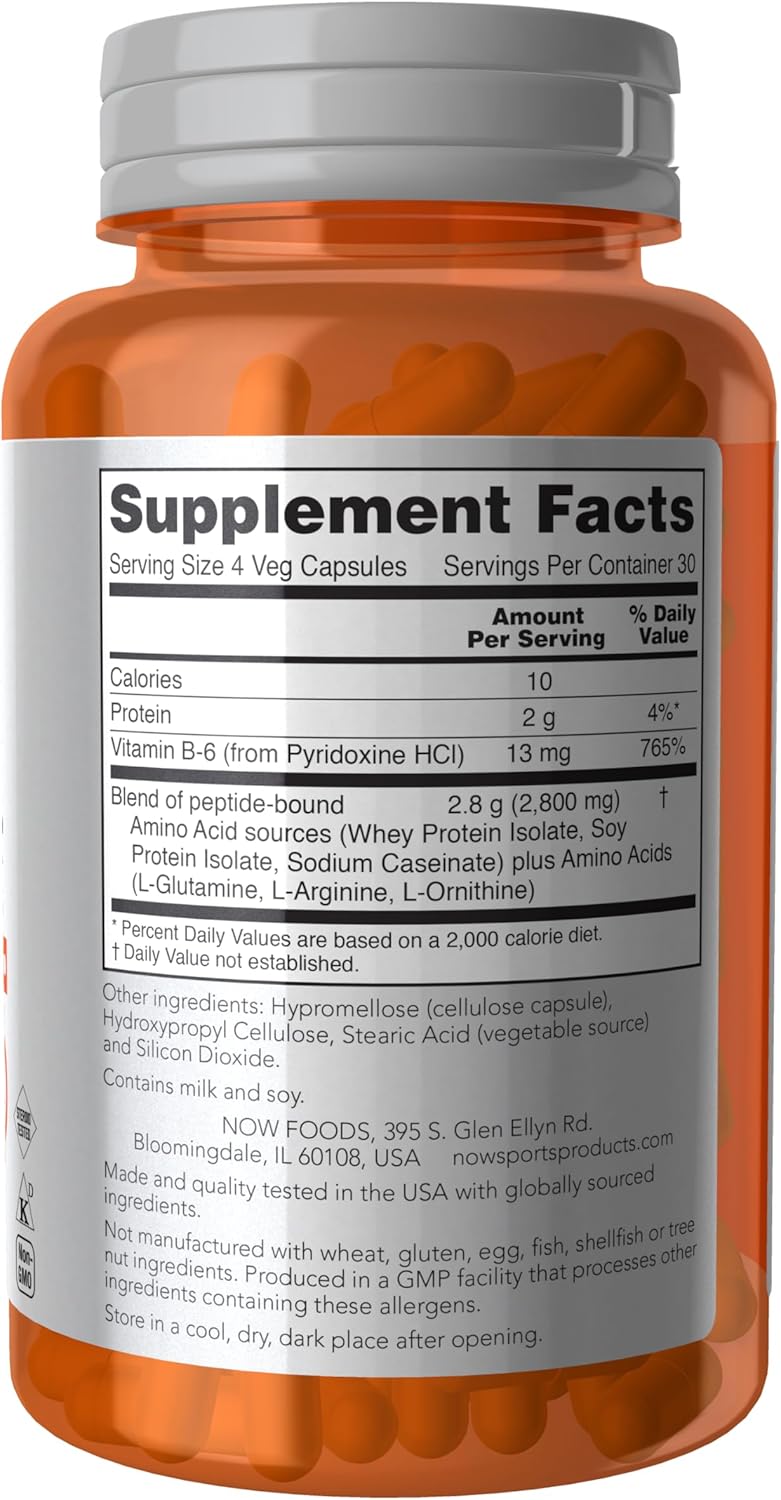 NOW Sports Nutrition Amino Complete with Vitamin B-6 - 120 Count by NOW Foods