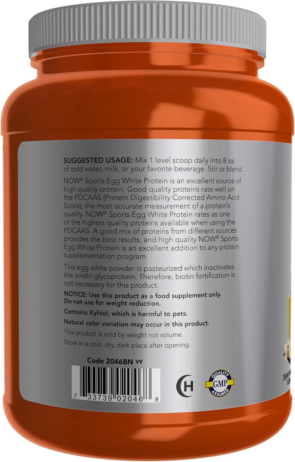 NOW Sports Nutrition Egg White Protein Powder with BCAAs - Creamy Vanilla Flavor, 1.5lb