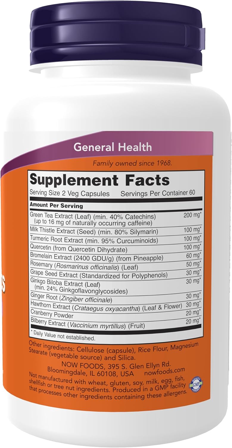 NOW Super Antioxidants Herbal Extracts Flavonoids Immune Support 120 Veg Capsules