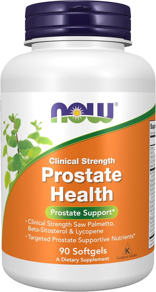 NOW Supplements Prostate Health Softgels with Saw Palmetto, Beta-Sitosterol, and Lycopene - 90 Count