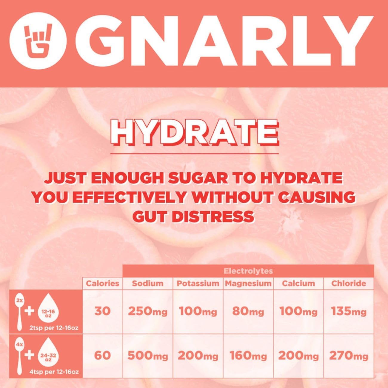 NSF Certified Gnarly Nutrition Hydrate Electrolyte Powder - Ruby Red Grapefruit - 14.10 oz - Exercise Hydration Drink Mix for Performance & Recovery