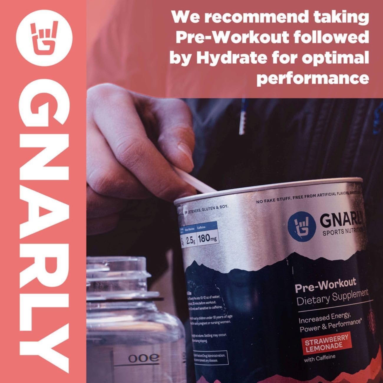 NSF Certified Gnarly Nutrition Hydrate Electrolyte Powder - Ruby Red Grapefruit - 14.10 oz - Exercise Hydration Drink Mix for Performance & Recovery