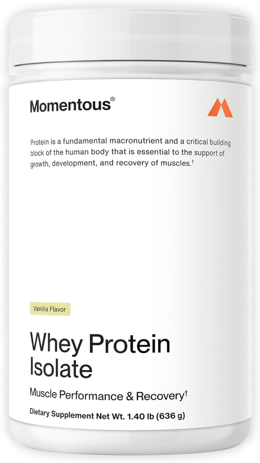 NSF Certified Grass-Fed Whey Protein Powder - 20g Isolate Protein, Gluten-Free Vanilla Flavor - 24 Servings for Daily Use
