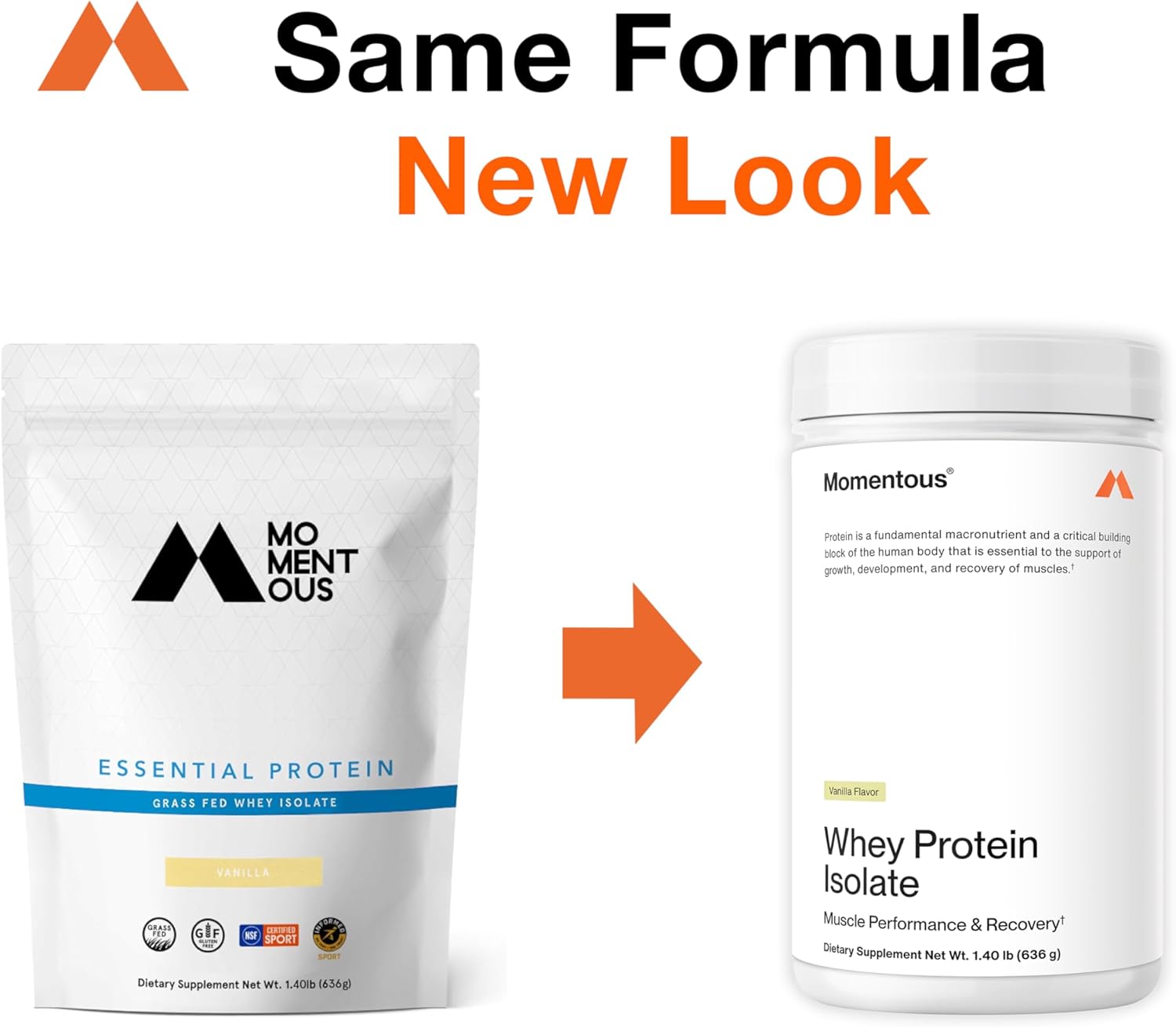 NSF Certified Grass-Fed Whey Protein Powder - 20g Isolate Protein, Gluten-Free Vanilla Flavor - 24 Servings for Daily Use