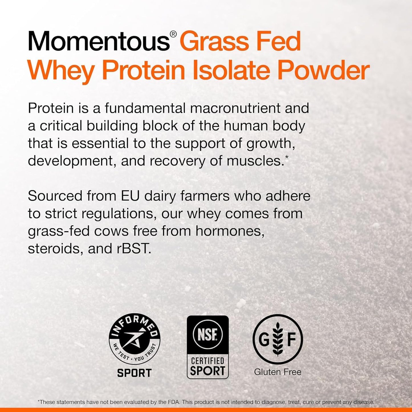 NSF Certified Grass-Fed Whey Protein Powder - 20g Isolate Protein, Gluten-Free Vanilla Flavor - 24 Servings for Daily Use
