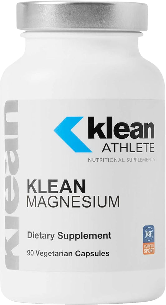 NSF Certified Klean ATHLETE Magnesium Capsules - Supports Energy Production, Muscle Function, and Recovery - 90 Vegetarian Caps