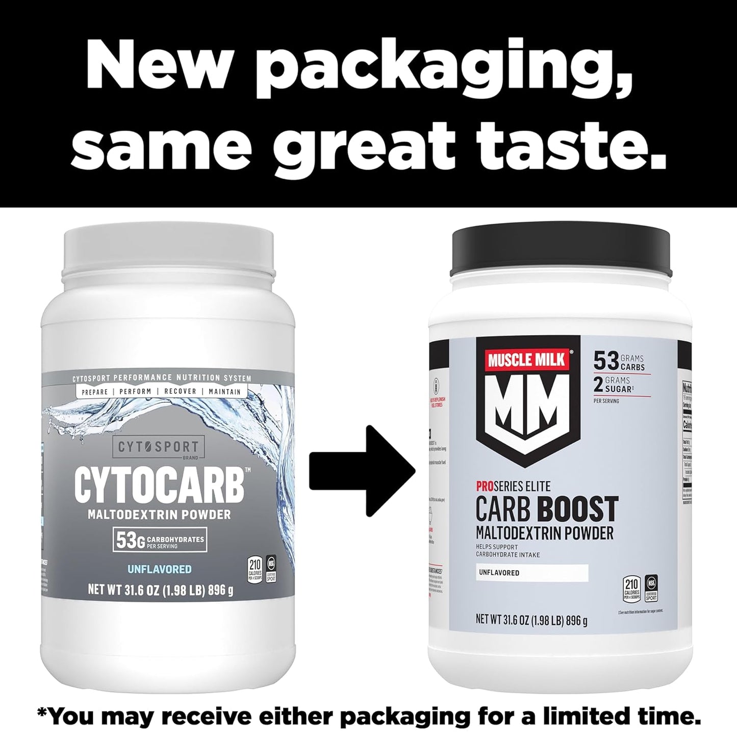 NSF Certified Muscle Milk Carb Boost Powder for Sport, 1.98lb, Unflavored - Complex Carbohydrates with Maltodextrin