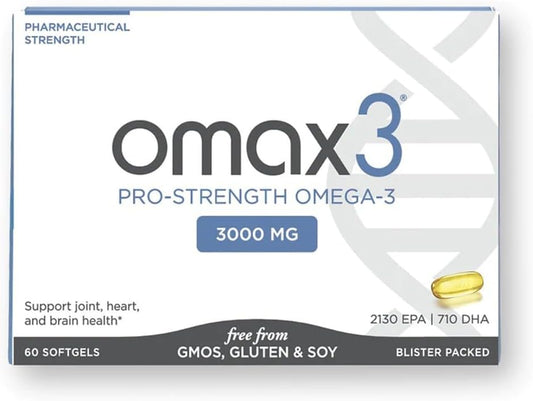 NSF Certified Omax3 Professional Strength Omega-3 Fish Oil Softgels - 1000 mg - Joint & Muscle Support - EPA DHA - 60 Pack