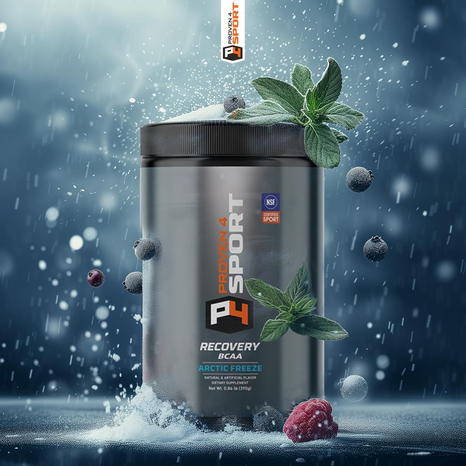 NSF Certified Post-Workout Recovery Powder with BCAAs, Electrolytes, and Amino Acids - Arctic Freeze Flavor - 30 Servings