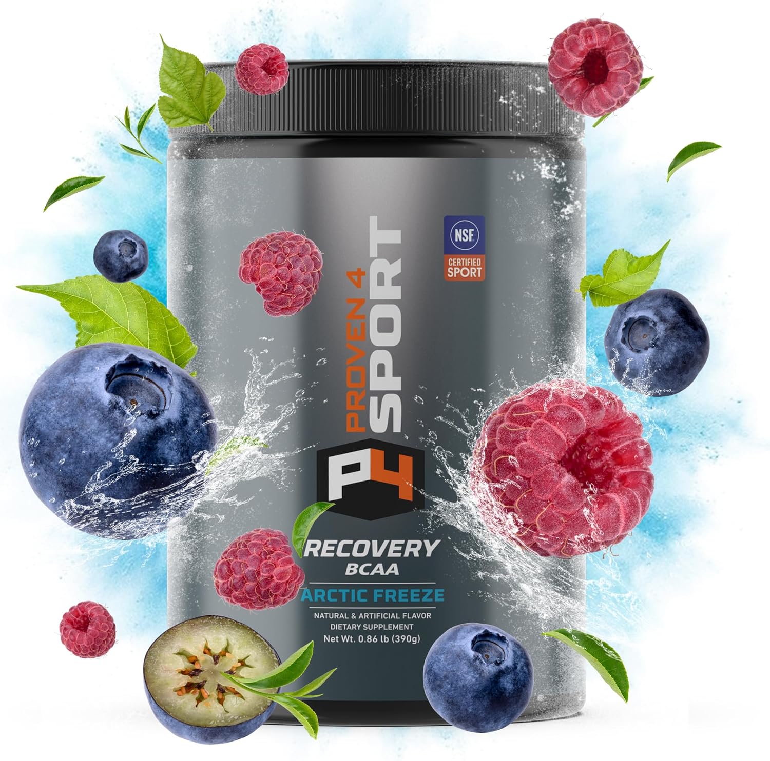 NSF Certified Post-Workout Recovery Powder with BCAAs, Electrolytes, and Amino Acids - Arctic Freeze Flavor - 30 Servings