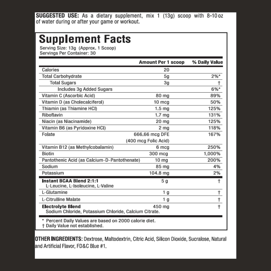 NSF Certified Post-Workout Recovery Powder with BCAAs, Electrolytes, and Amino Acids - Arctic Freeze Flavor - 30 Servings