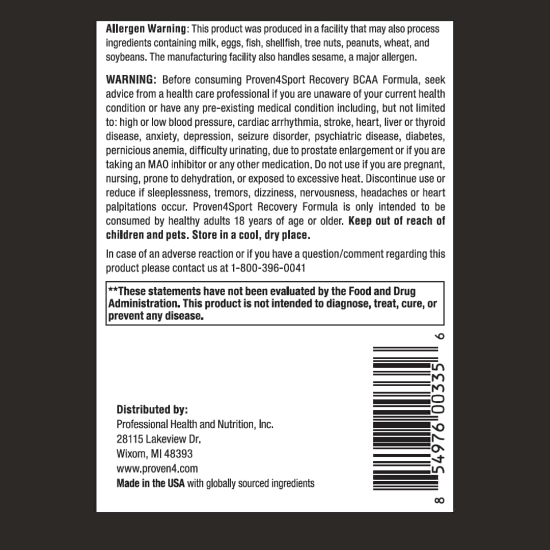 NSF Certified Post-Workout Recovery Powder with BCAAs, Electrolytes, and Amino Acids - Arctic Freeze Flavor - 30 Servings