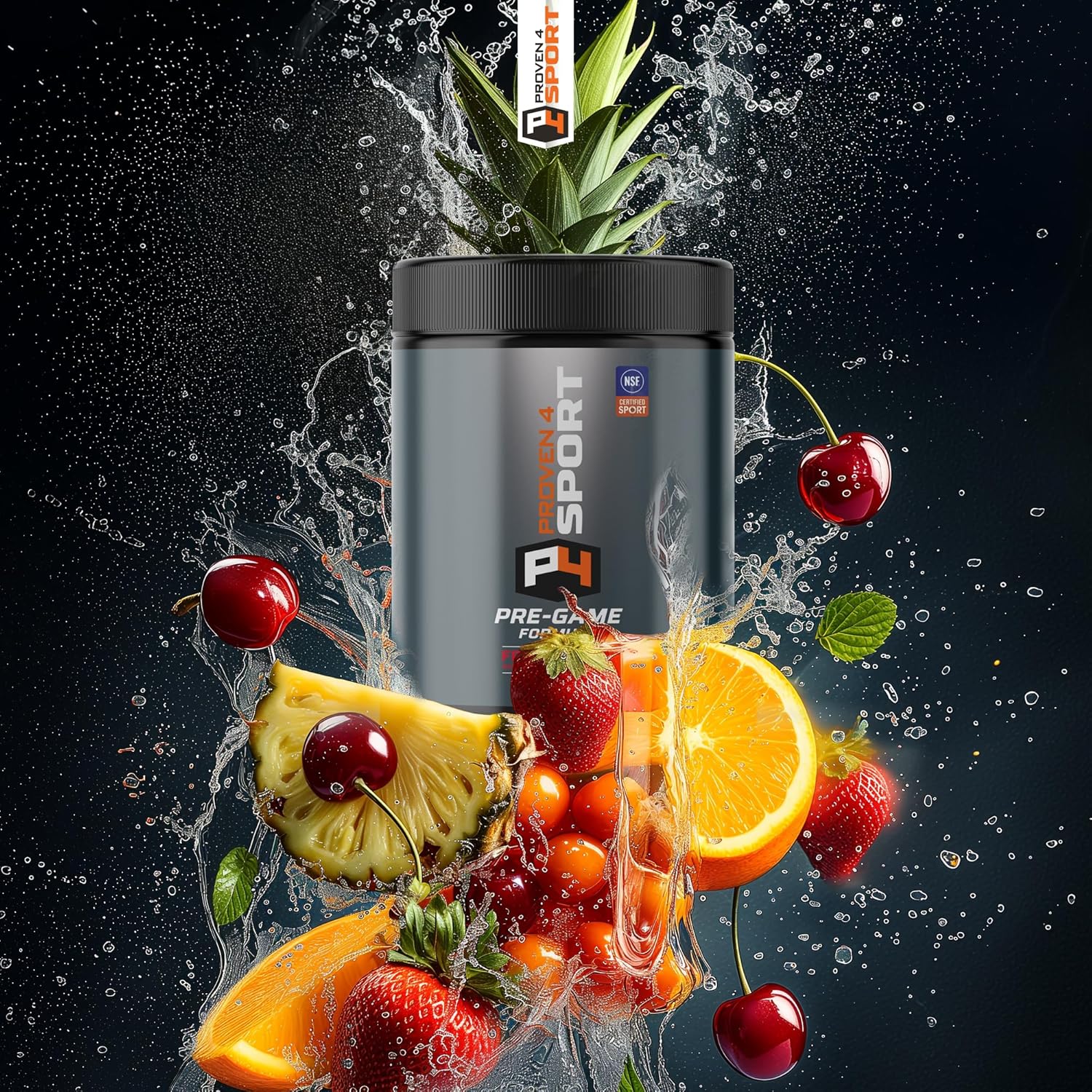 NSF Certified Proven4 Sport Pre Workout Powder with Creatine, Beta Alanine, and Caffeine - Fruit Punch Flavor - 30 Servings for Men and Women