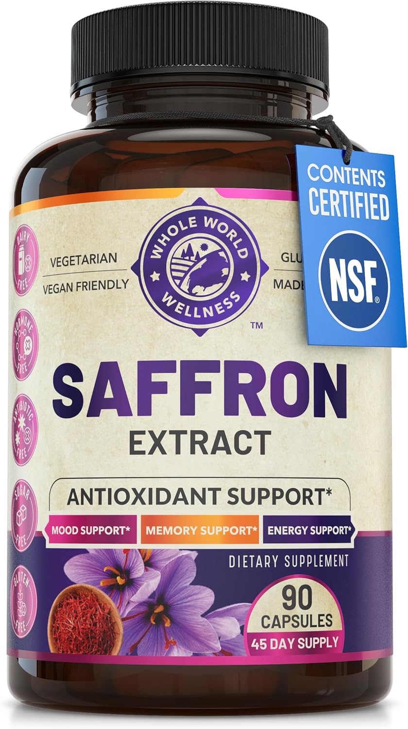 NSF Certified Pure Saffron Extract for Weight, Appetite, Mood & Memory Support - 45-Day Supply for Men & Women