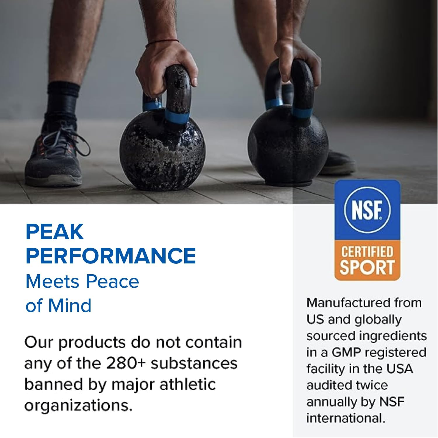 NSF Certified Sport Creatine Monohydrate Powder for Muscle Recovery and Strength - 1 lb / 90 Servings